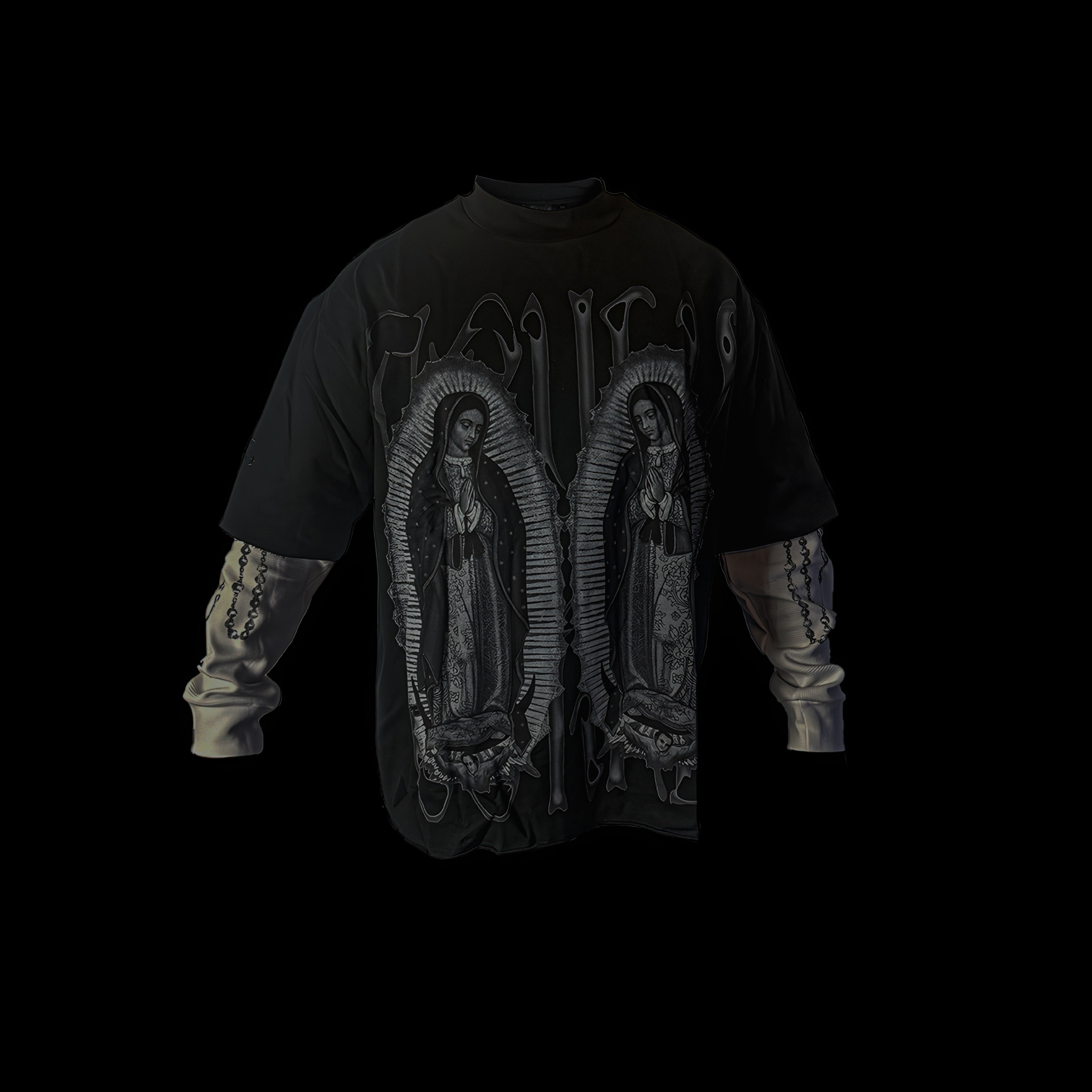 Mirrored Madonna Tee - Black