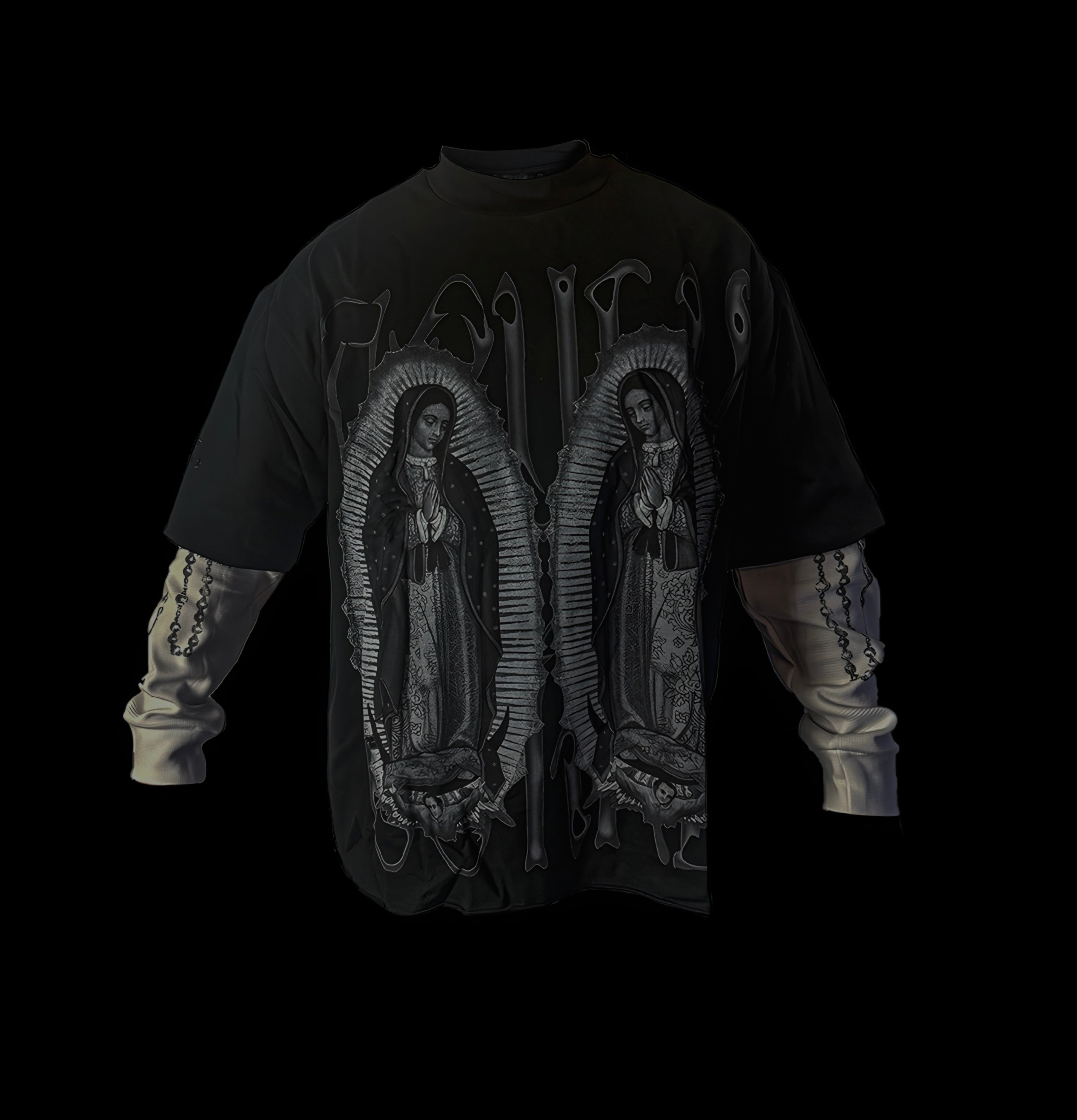 Mirrored Madonna Tee - Black
